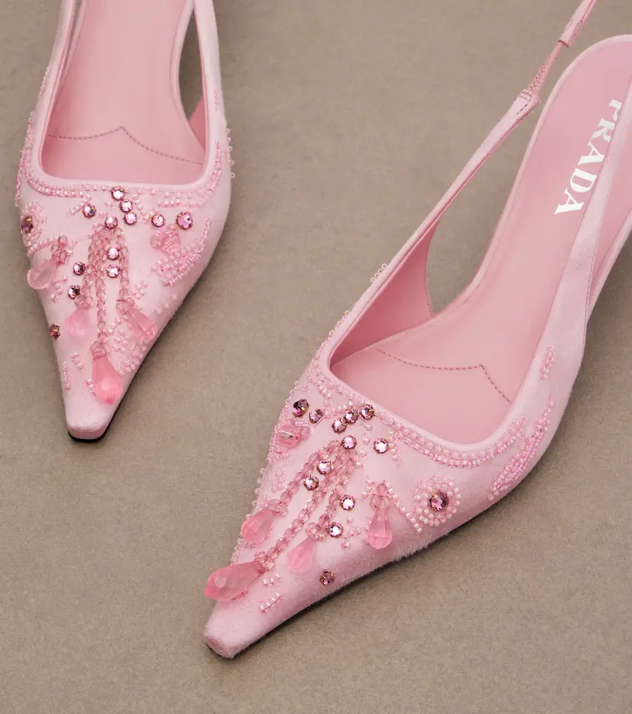 Prada Embellished satin slingback pumps | Thumbnail 2 Prada Embellished satin slingback pumps | Thumbnail 2