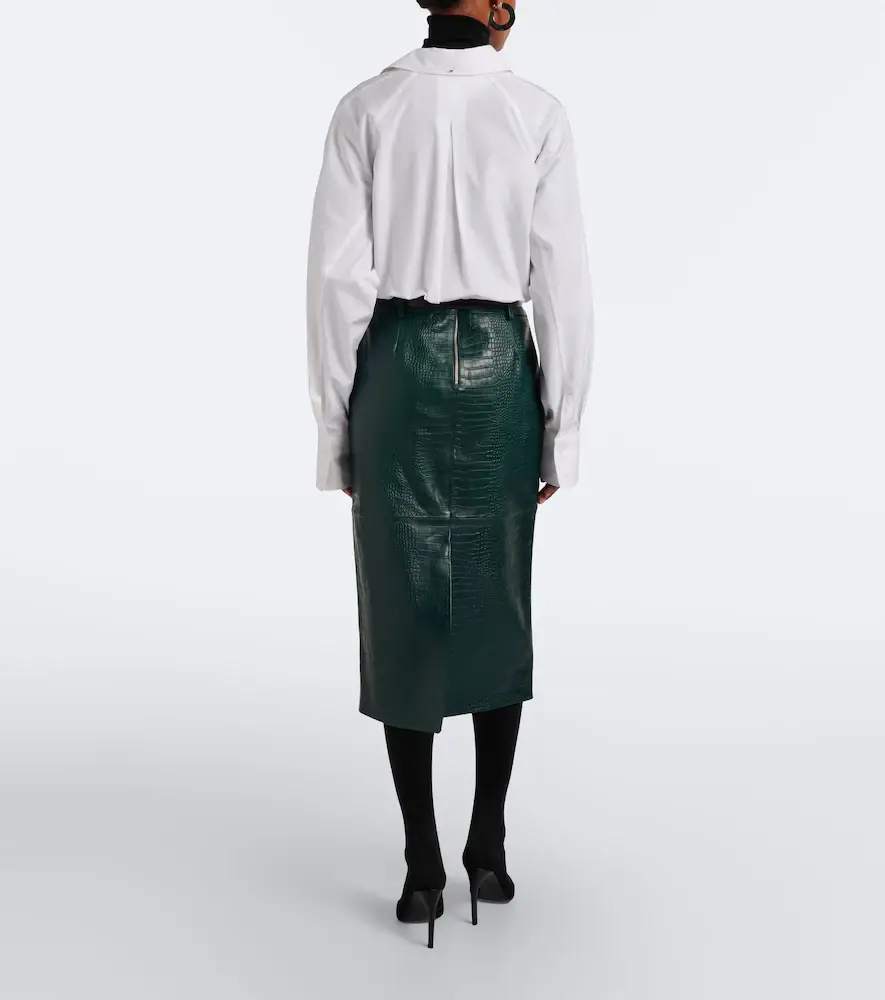 The Frankie Shop Taney croc-effect leather pencil skirt | Thumbnail 2 The Frankie Shop Taney croc-effect leather pencil skirt | Thumbnail 2