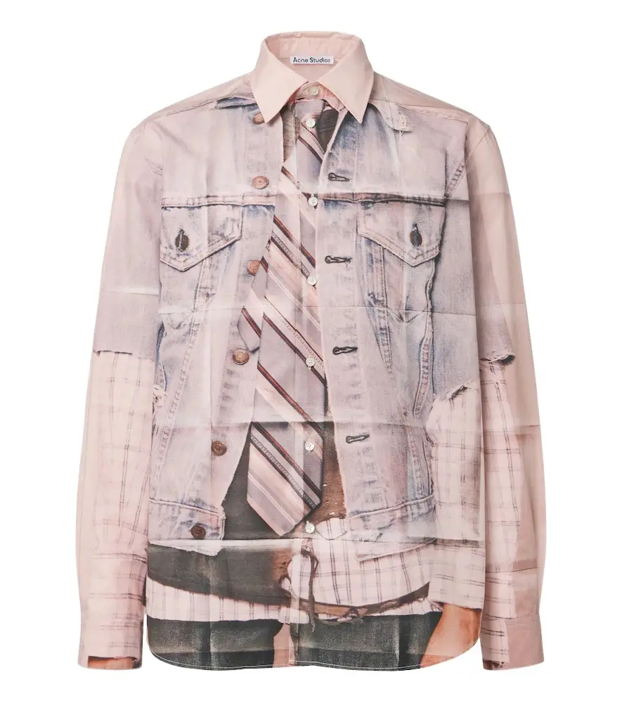 Trompe-l'ail cotton poplin shirt Trompe-l'ail cotton poplin shirt