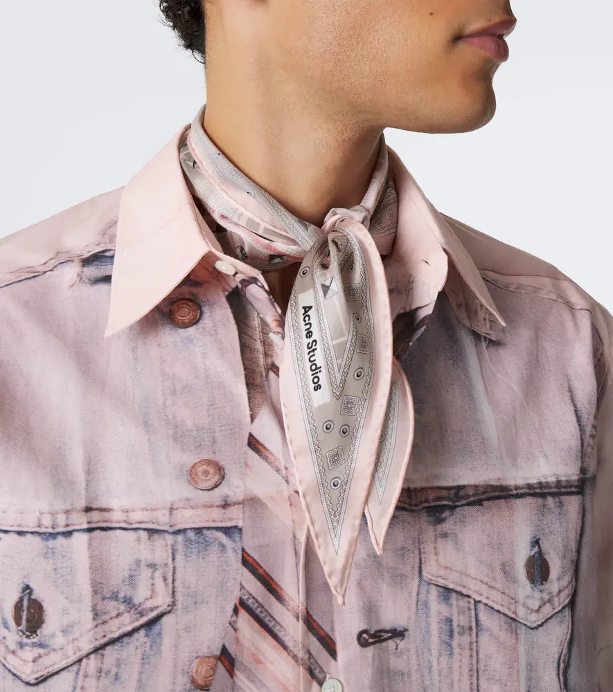 Acne Studios Printed silk satin scarf | Thumbnail 2 Acne Studios Printed silk satin scarf | Thumbnail 2