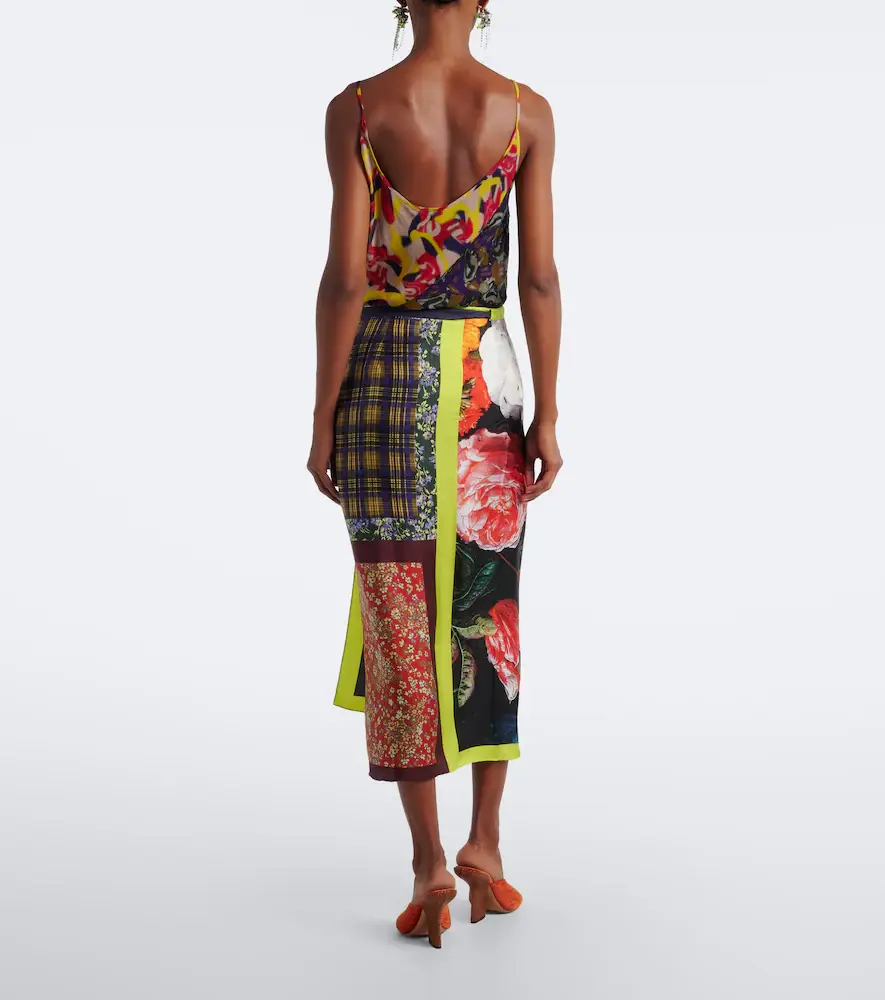 Dries Van Noten Printed silk wrap skirt | Thumbnail 6