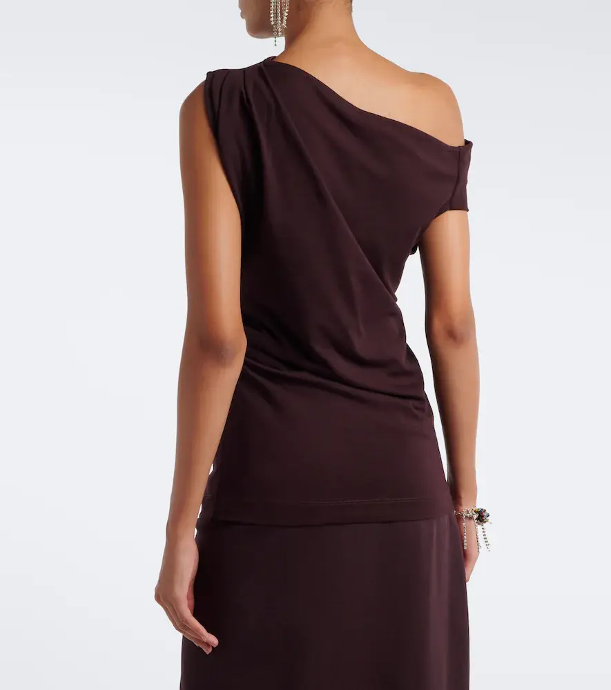 Dries Van Noten Asymmetric cotton jersey top | Thumbnail 4 Dries Van Noten Asymmetric cotton jersey top | Thumbnail 4