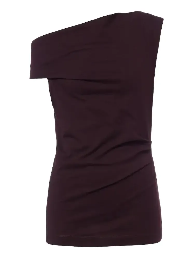 Dries Van Noten Asymmetric cotton jersey top