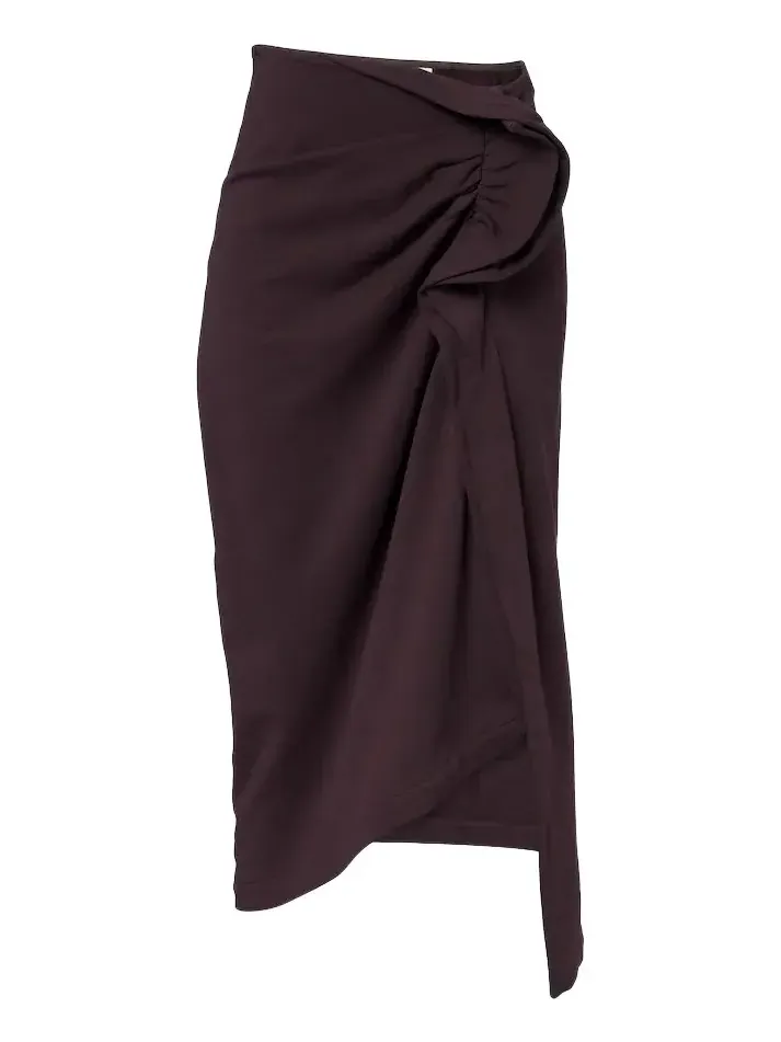 Dries Van Noten Ruffled cotton jersey midi skirt
