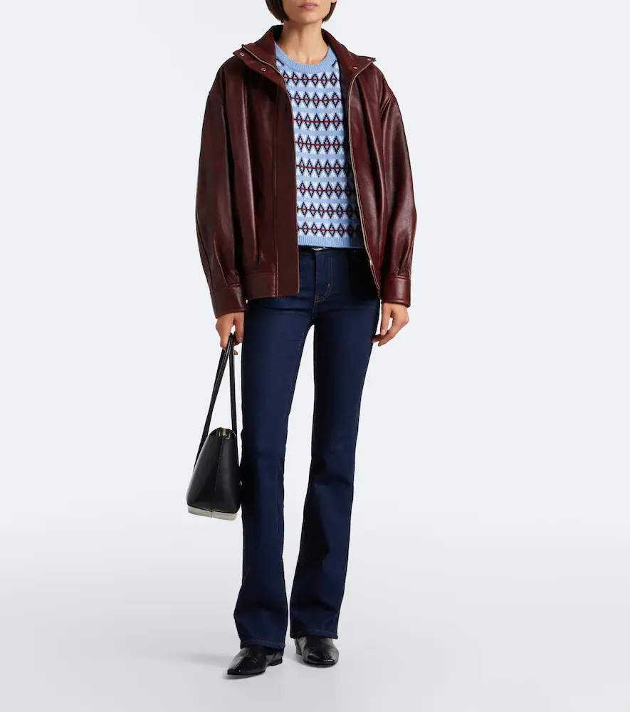 Frame Jacquard wool and cashmere sweater | Thumbnail 4