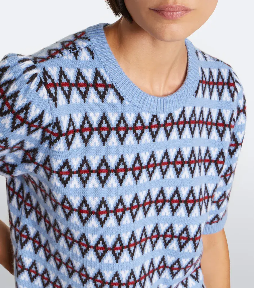 Frame Jacquard wool and cashmere sweater | Thumbnail 5