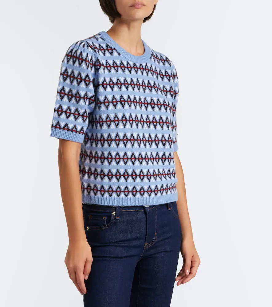 Frame Jacquard wool and cashmere sweater | Thumbnail 6
