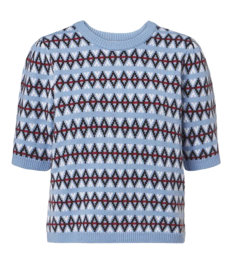 Frame Jacquard wool and cashmere sweater
