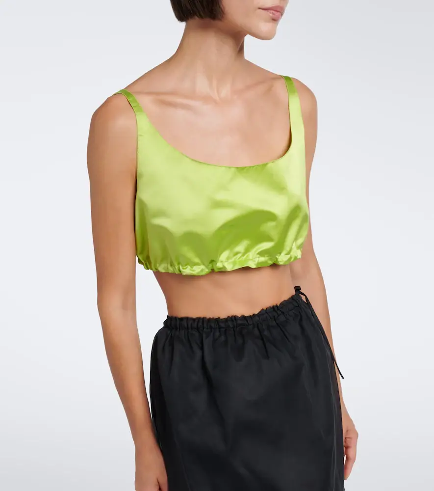 Prada Silk duchesse crop top | Thumbnail 3