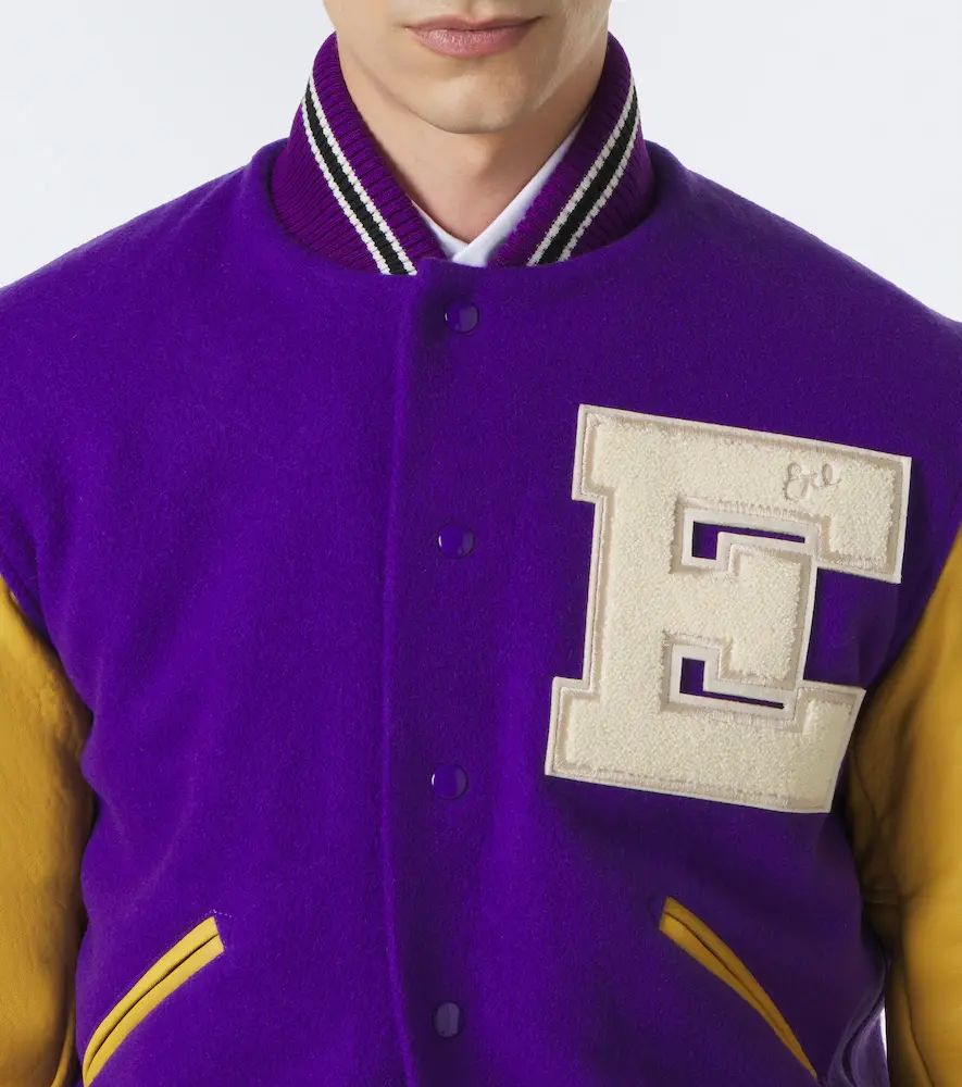 ERL Leather-trimmed wool-blend bomber jacket | Thumbnail 3 ERL Leather-trimmed wool-blend bomber jacket | Thumbnail 3