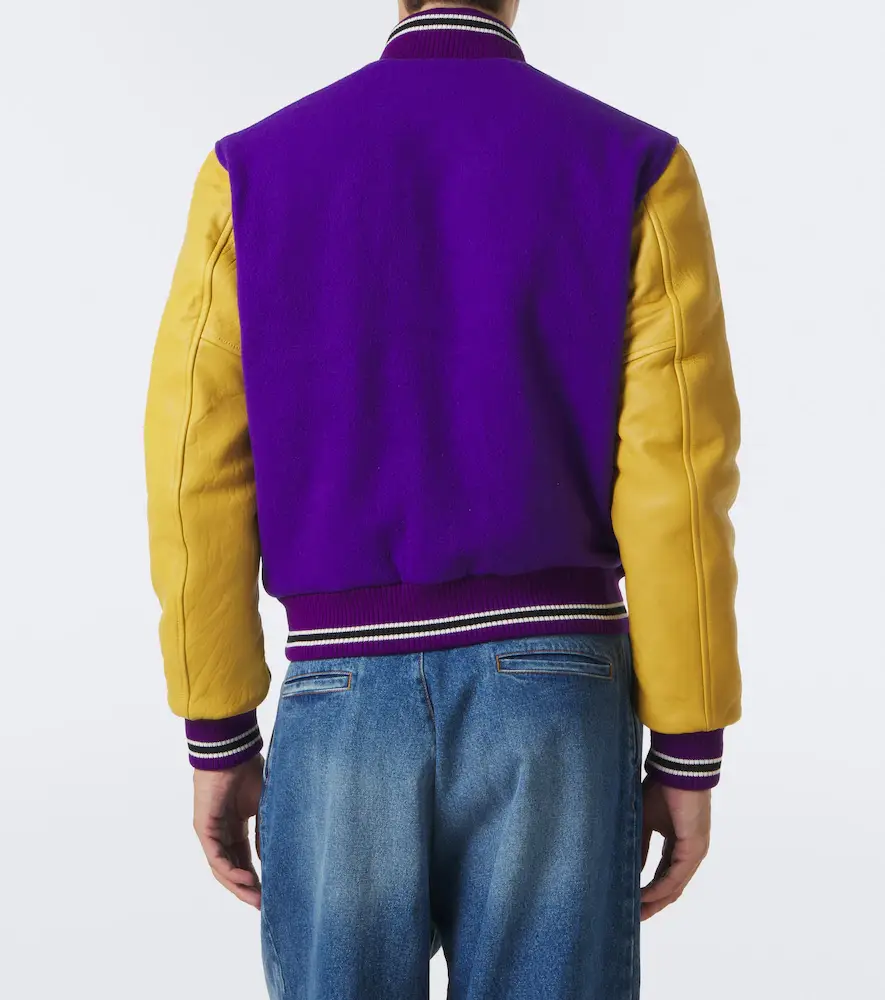 ERL Leather-trimmed wool-blend bomber jacket | Thumbnail 4 ERL Leather-trimmed wool-blend bomber jacket | Thumbnail 4