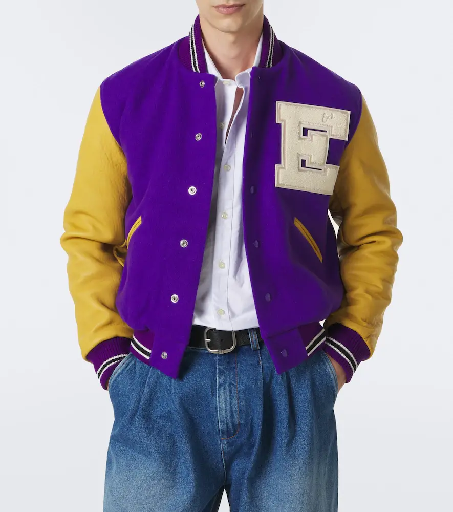 ERL Leather-trimmed wool-blend bomber jacket | Thumbnail 5 ERL Leather-trimmed wool-blend bomber jacket | Thumbnail 5