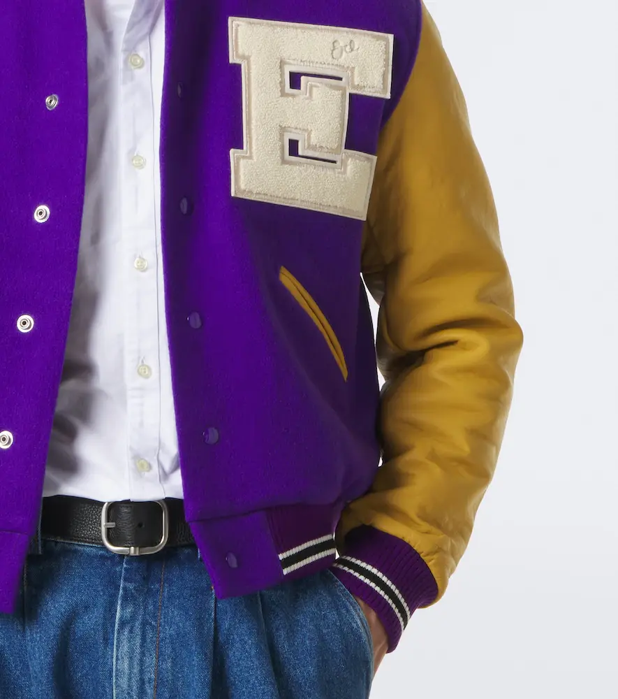 ERL Leather-trimmed wool-blend bomber jacket | Thumbnail 6 ERL Leather-trimmed wool-blend bomber jacket | Thumbnail 6