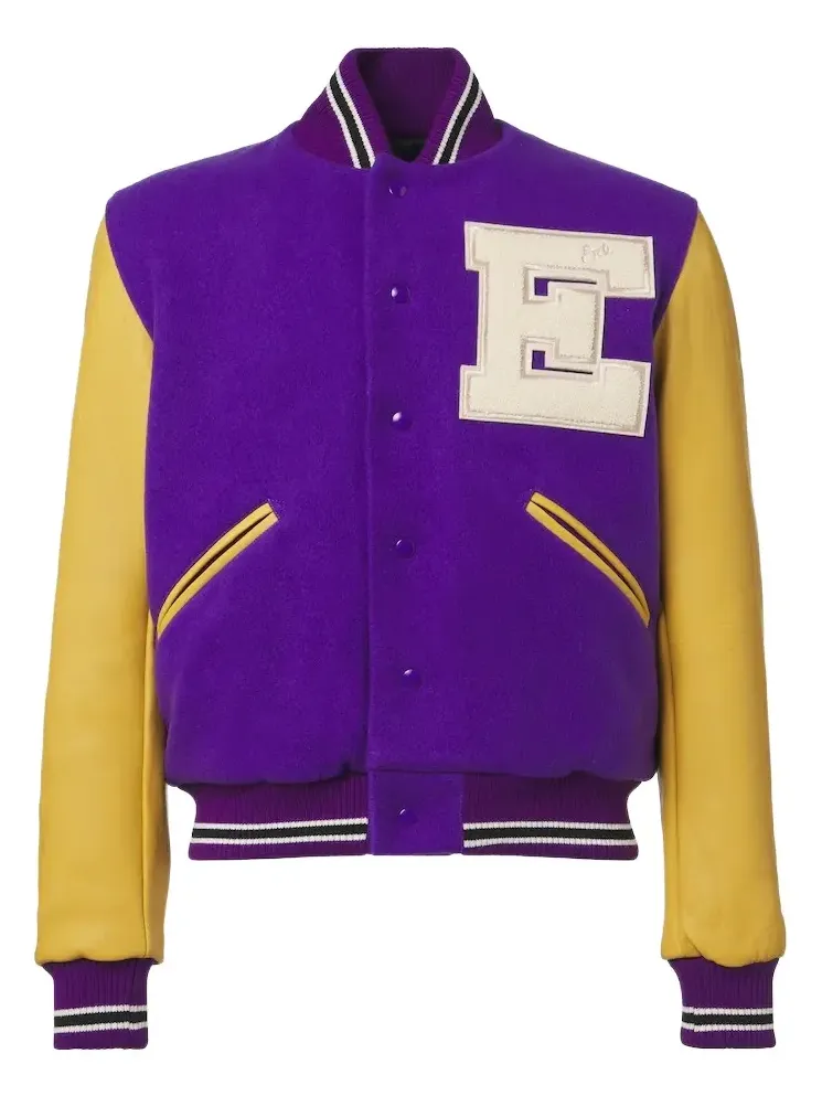 ERL Leather-trimmed wool-blend bomber jacket