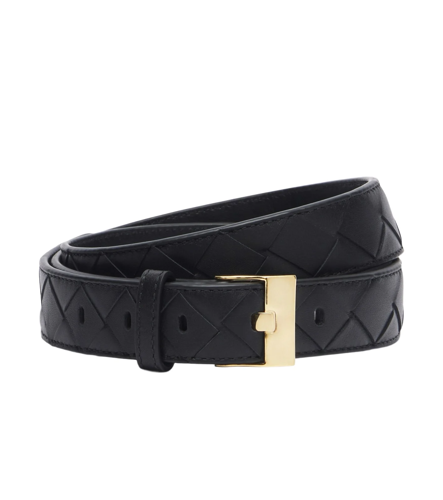 Intrecciato leather belt