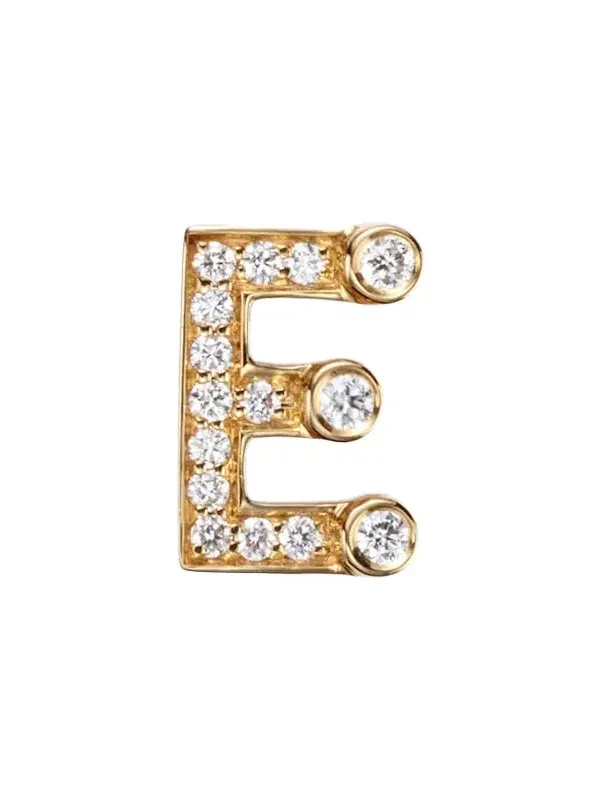 Sophie Bille Brahe Initial Petite E 18kt gold single earring with diamonds | Thumbnail 1 Sophie Bille Brahe Initial Petite E 18kt gold single earring with diamonds | Thumbnail 1