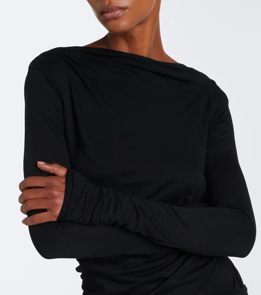Rick Owens Lilies Shailee draped open-back jersey gown | Thumbnail 5
