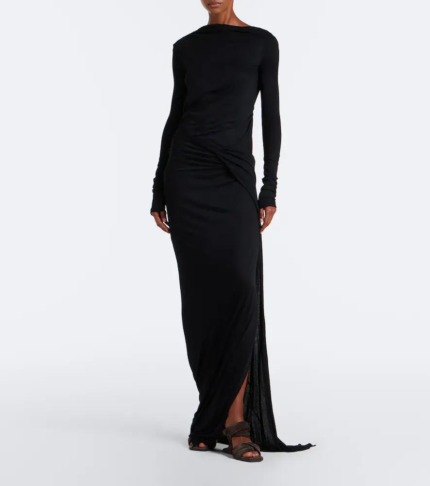 Rick Owens Lilies Shailee draped open-back jersey gown | Thumbnail 6