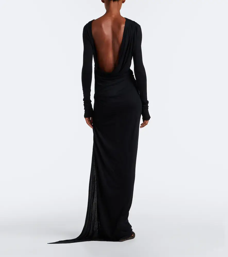 Rick Owens Lilies Shailee draped open-back jersey gown | Thumbnail 7