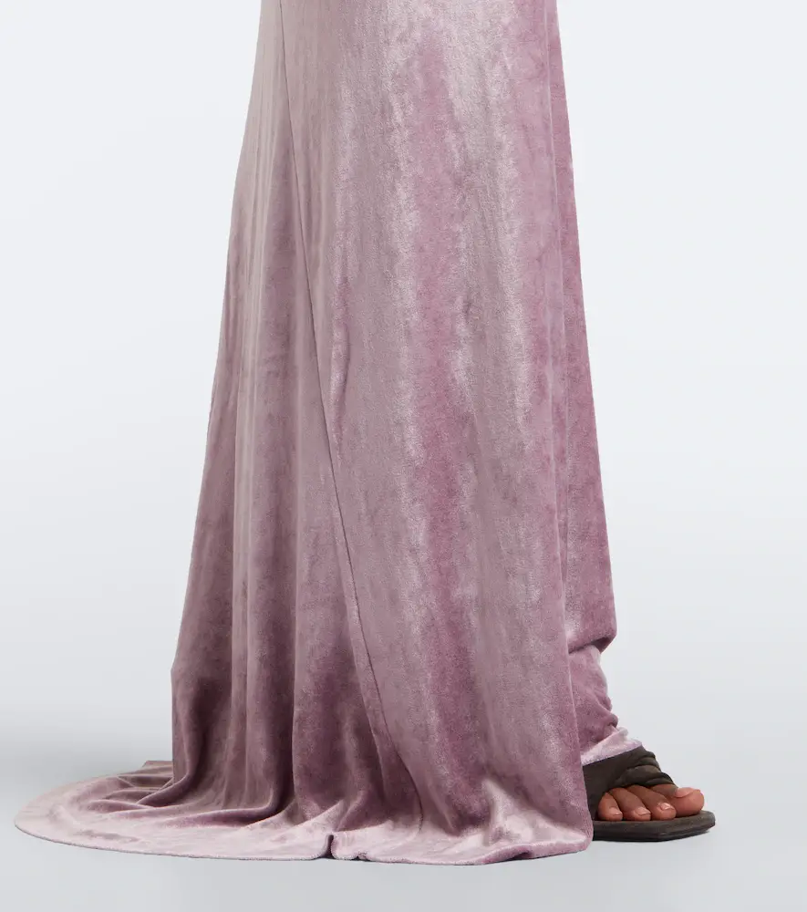 Rick Owens Lilies Tungsten draped open-back velvet gown | Thumbnail 2 Rick Owens Lilies Tungsten draped open-back velvet gown | Thumbnail 2
