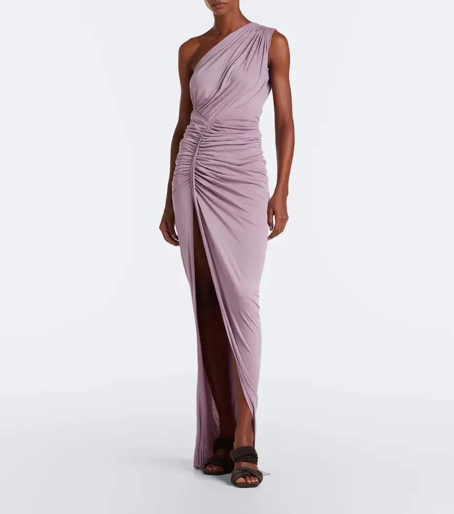 Rick Owens Lilies Avra ruched one-shoulder jersey gown | Thumbnail 3