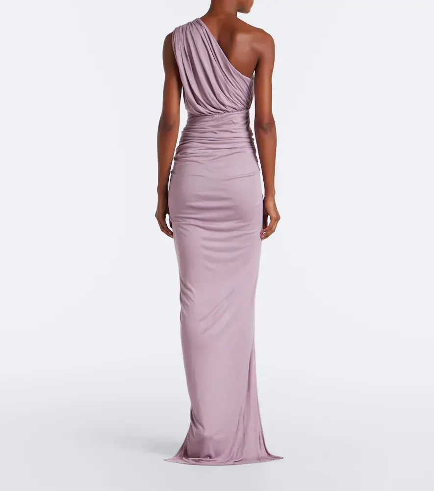 Rick Owens Lilies Avra ruched one-shoulder jersey gown | Thumbnail 5