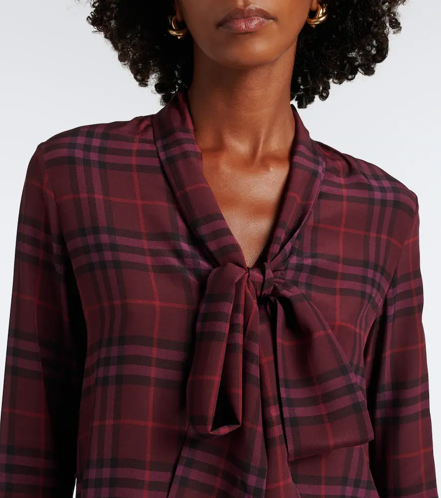 Burberry Rhiannon Check silk blouse | Thumbnail 2 Burberry Rhiannon Check silk blouse | Thumbnail 2