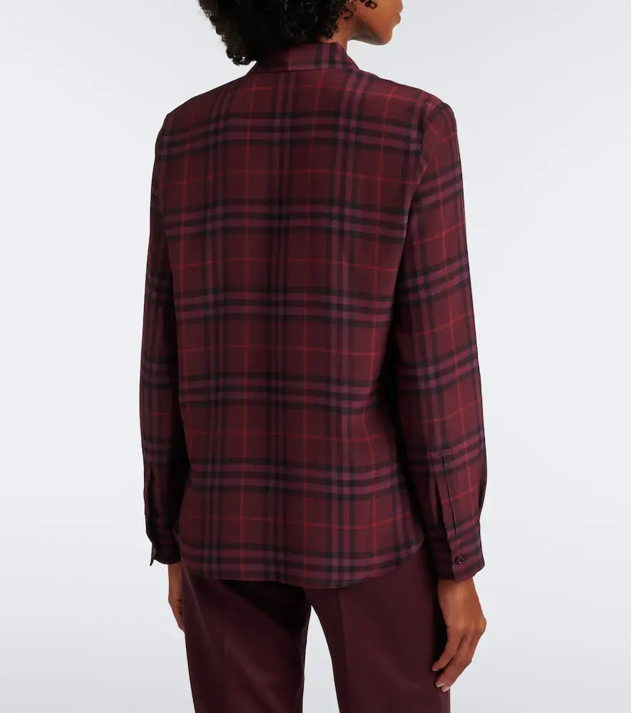 Burberry Rhiannon Check silk blouse | Thumbnail 3 Burberry Rhiannon Check silk blouse | Thumbnail 3