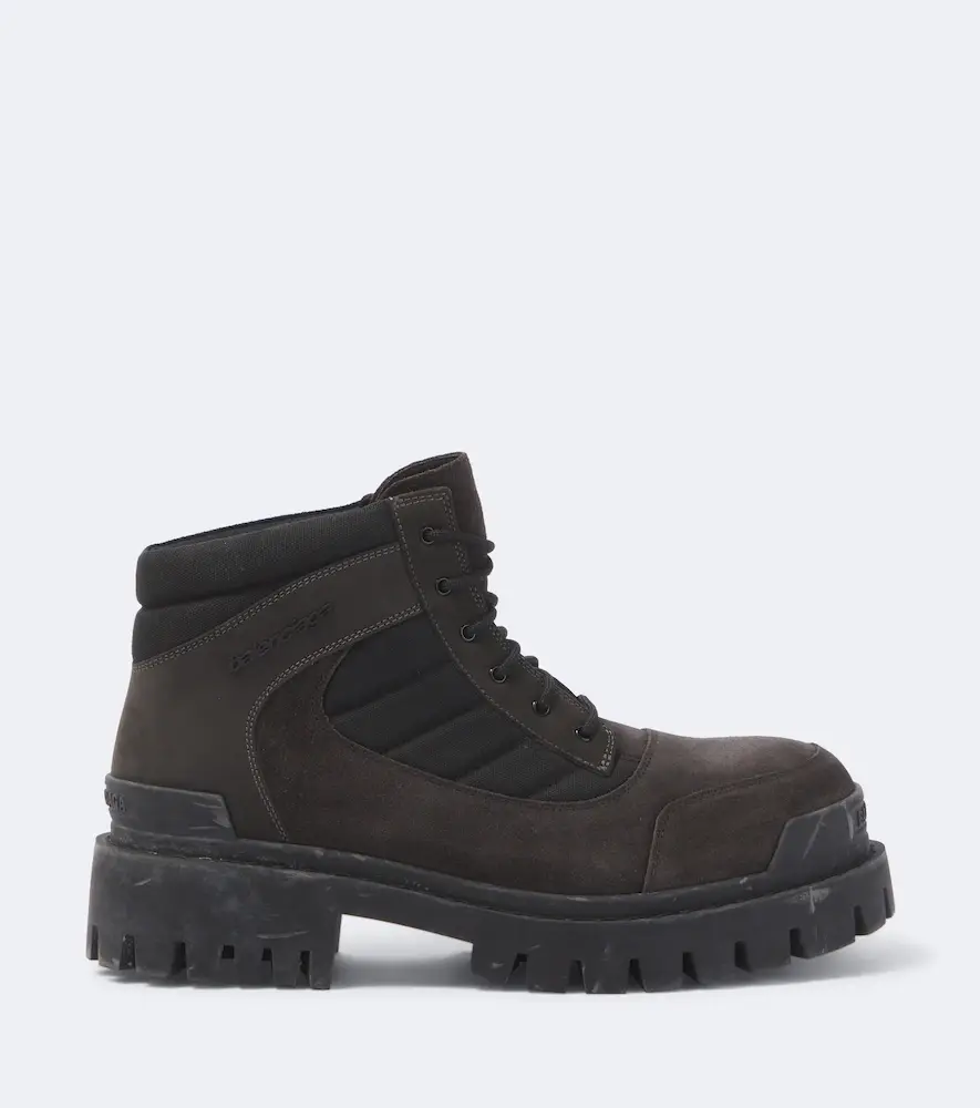 Balenciaga Combat Strike suede-trimmed lace-up boots | Thumbnail 4 Balenciaga Combat Strike suede-trimmed lace-up boots | Thumbnail 4