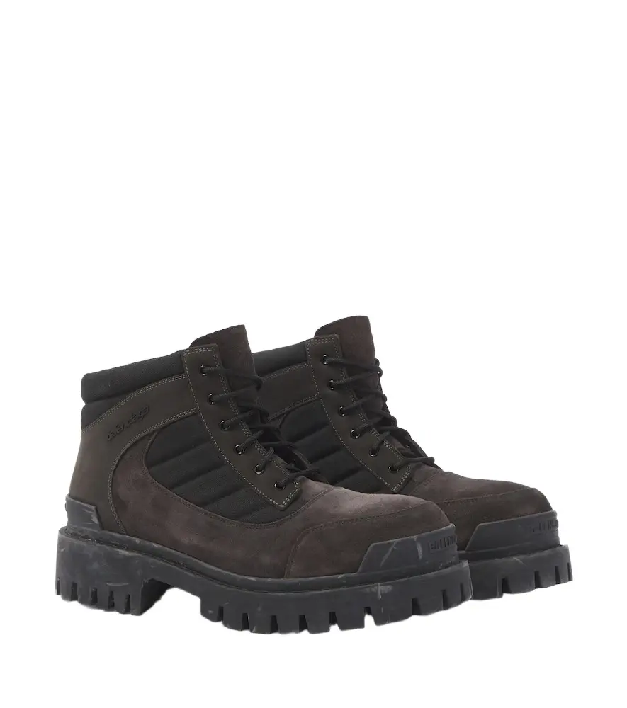 Balenciaga Combat Strike suede-trimmed lace-up boots | Image 1 Balenciaga Combat Strike suede-trimmed lace-up boots | Image 1