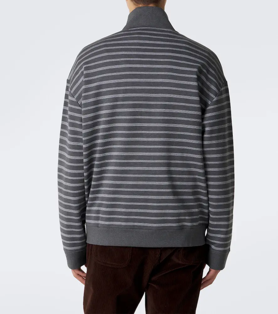 Miu Miu Striped oversized cotton fleece sweatshirt | Thumbnail 5