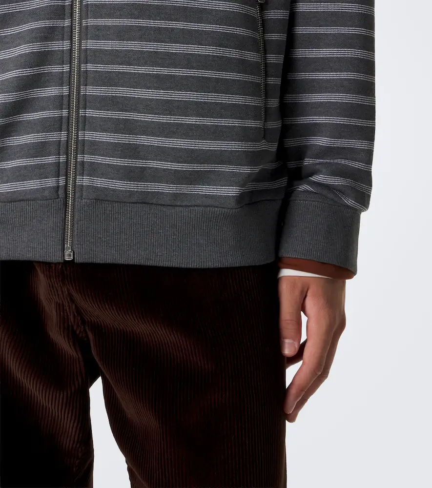 Miu Miu Striped oversized cotton fleece sweatshirt | Thumbnail 6