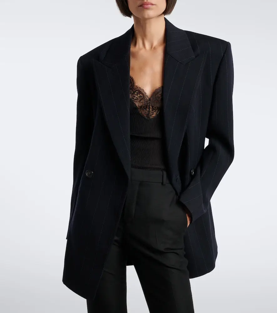 Saint Laurent Chalk stripe double-breasted wool blazer | Thumbnail 2