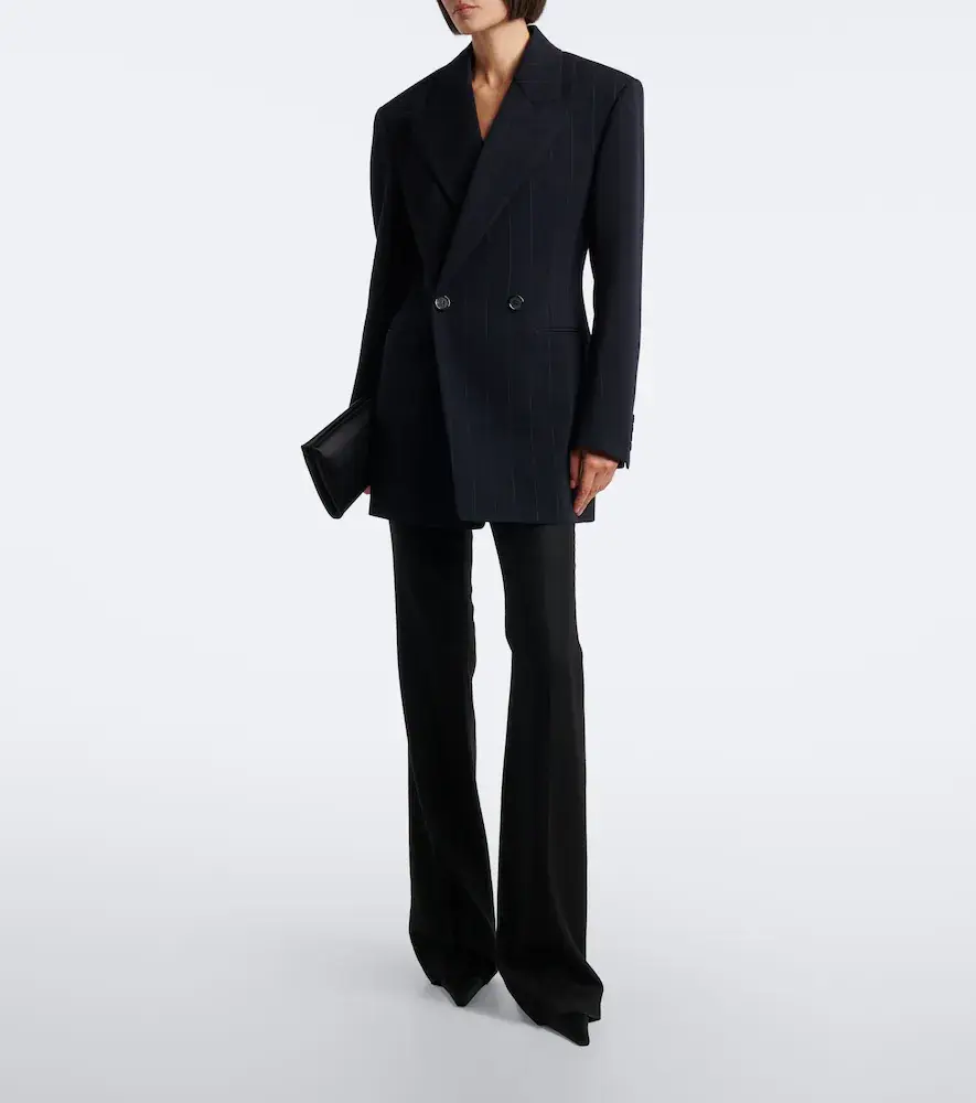 Saint Laurent Chalk stripe double-breasted wool blazer | Thumbnail 6