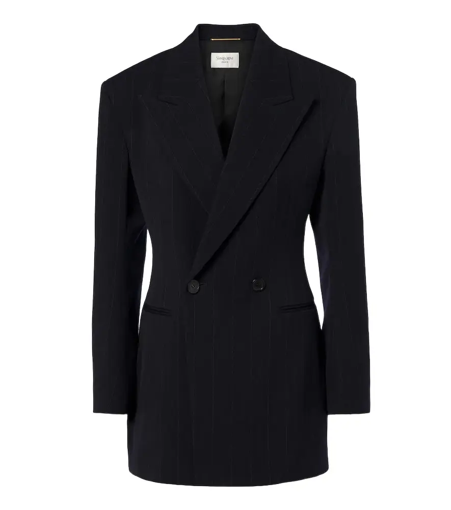Saint Laurent Chalk stripe double-breasted wool blazer
