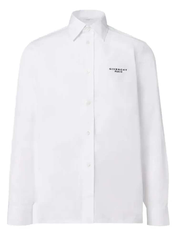Logo embroidered cotton poplin shirt Logo embroidered cotton poplin shirt