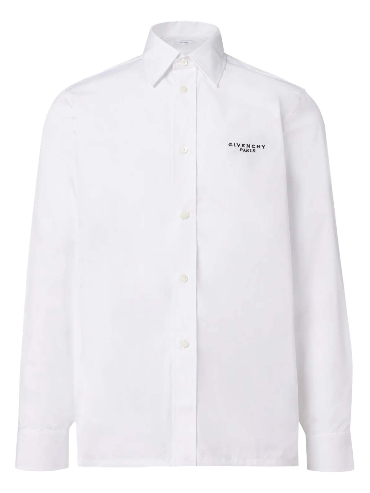 Logo embroidered cotton poplin shirt