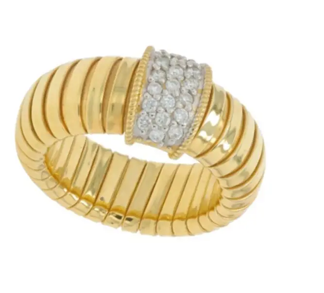 Wish Fine Jewelry 0.25ct Diamond 14K Gold Pave Ring | Image 1 Wish Fine Jewelry 0.25ct Diamond 14K Gold Pave Ring | Image 1