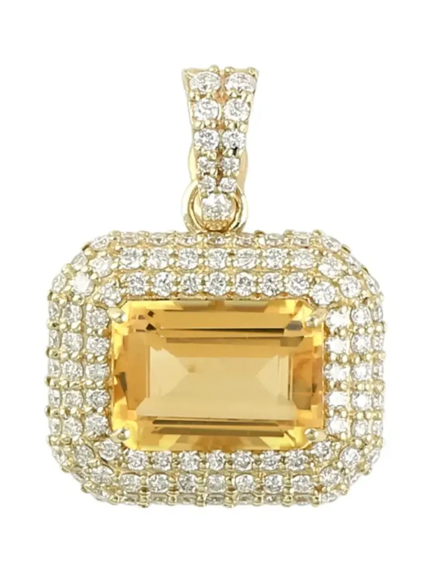Wish Fine Jewelry 0.72ct Diamond 14K Gold Statement Halo Pendant