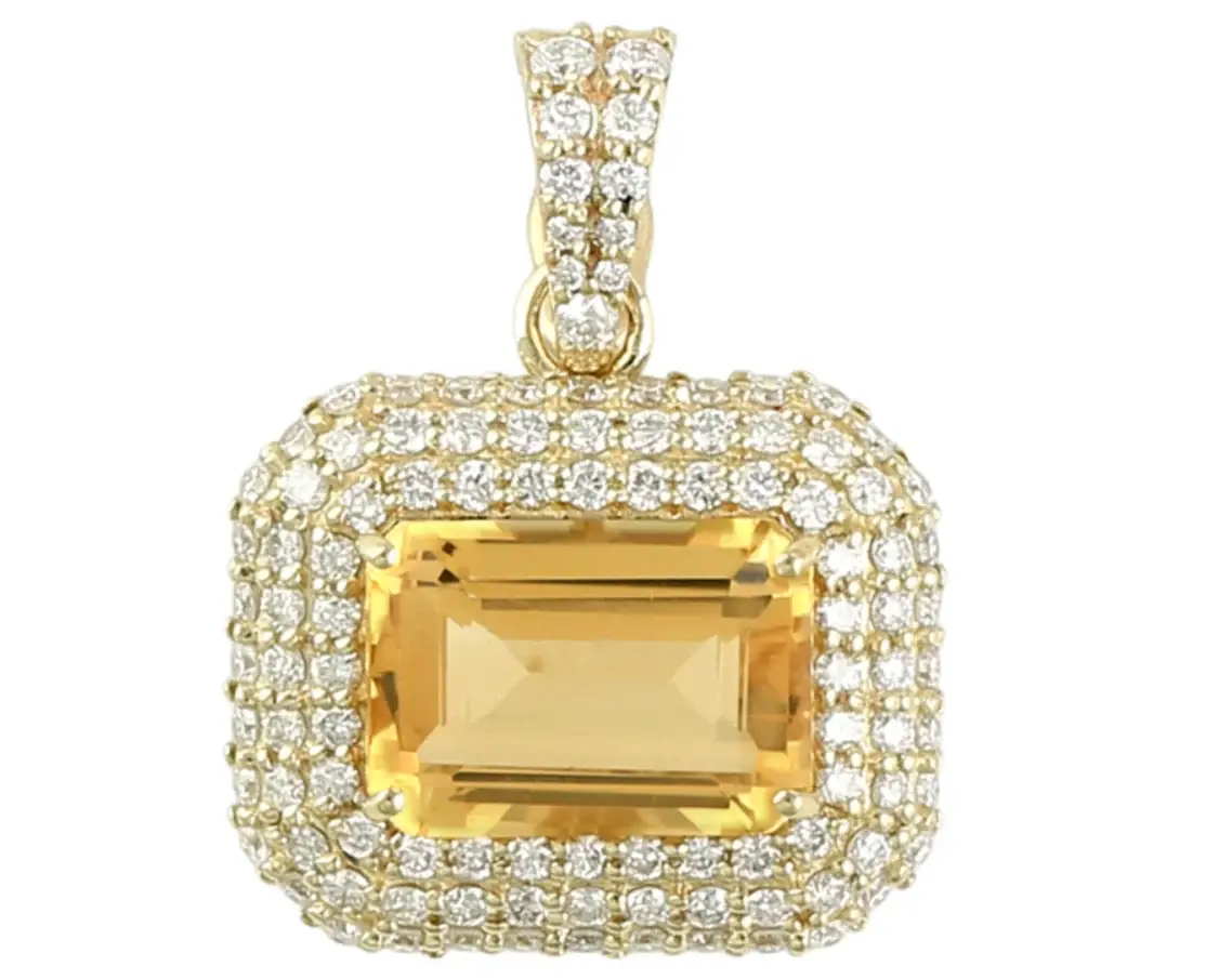 Wish Fine Jewelry 0.72ct Diamond 14K Gold Statement Halo Pendant | Image 1 Wish Fine Jewelry 0.72ct Diamond 14K Gold Statement Halo Pendant | Image 1