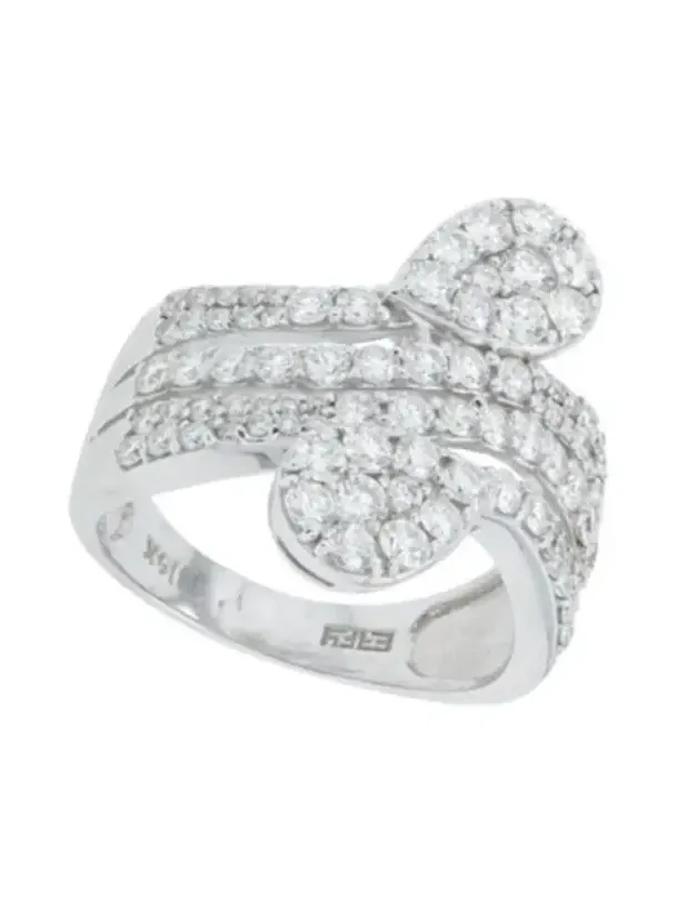 1.64ct Diamond 14K Gold Bypass Ring