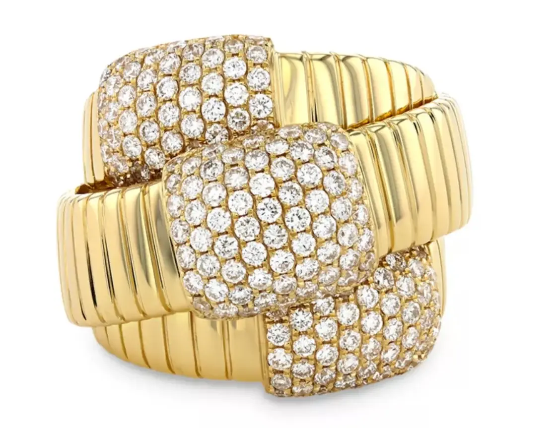 Wish Fine Jewelry 1.76ct Diamond 18K Gold Multi Row Ring | Image 1 Wish Fine Jewelry 1.76ct Diamond 18K Gold Multi Row Ring | Image 1