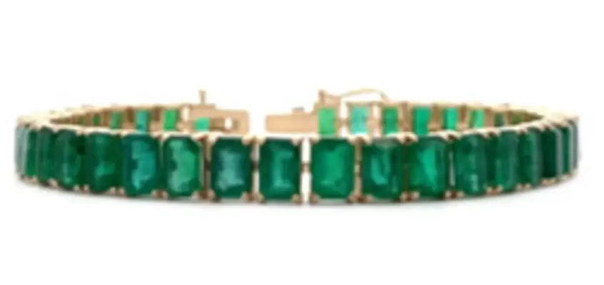 Wish Fine Jewelry 21.99ct Emerald 14K Gold Tennis Bracelet | Image 1 Wish Fine Jewelry 21.99ct Emerald 14K Gold Tennis Bracelet | Image 1