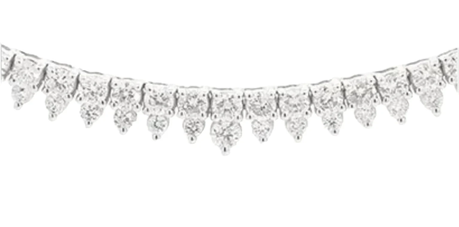 Wish Fine Jewelry 5.07ct Diamond 18K Stationed Tennis Necklace