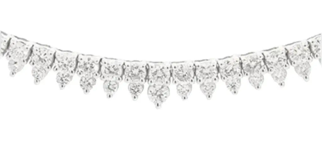Wish Fine Jewelry 5.07ct Diamond 18K Stationed Tennis Necklace