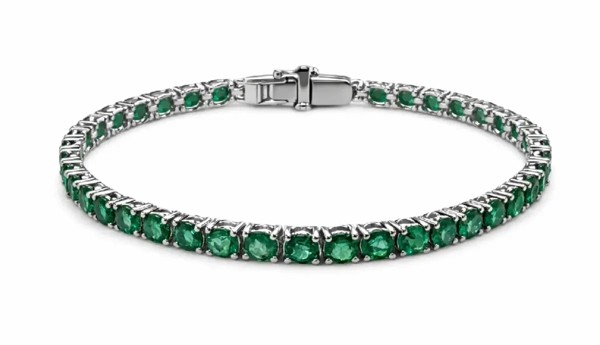 Wish Fine Jewelry 5.93ct Emerald 14K Gold Tennis Bracelet | Image 1 Wish Fine Jewelry 5.93ct Emerald 14K Gold Tennis Bracelet | Image 1