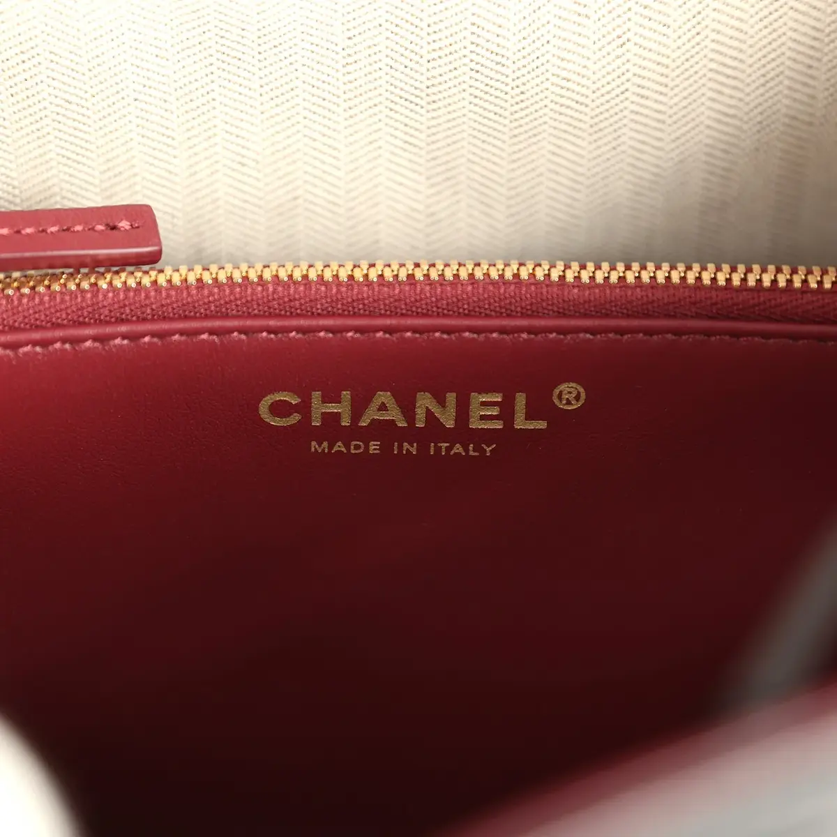 Chanel Chanel "CC Loop" Drawstring Bucket Bag with Leather Strap Black, Burgundy Calfskin Gold Hardware | Thumbnail 11 Chanel Chanel "CC Loop" Drawstring Bucket Bag with Leather Strap Black, Burgundy Calfskin Gold Hardware | Thumbnail 11