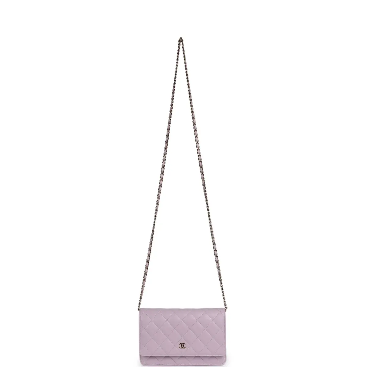 Chanel Chanel Classic Wallet On Chain WOC Light Purple Caviar Light Gold Hardware | Thumbnail 7