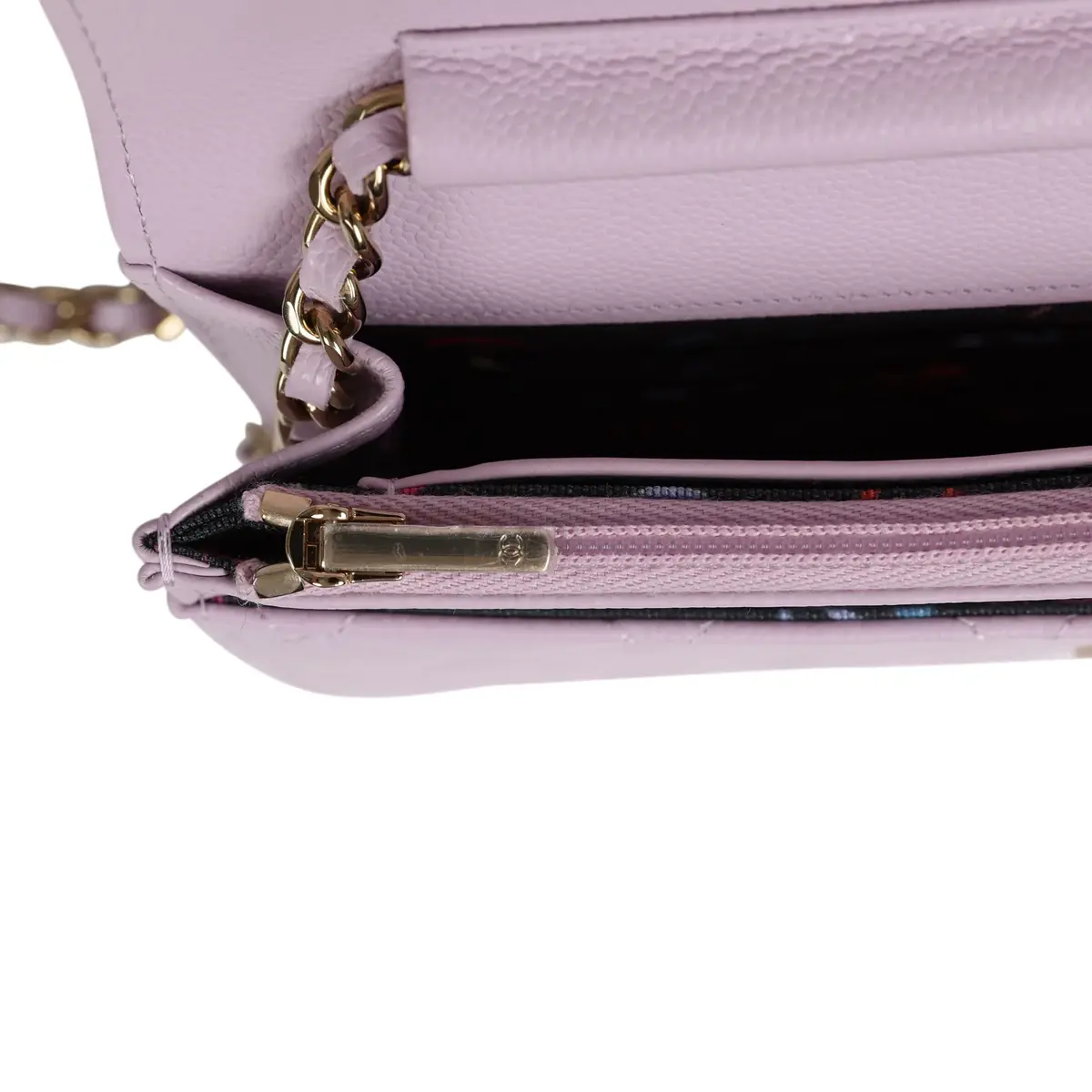 Chanel Chanel Classic Wallet On Chain WOC Light Purple Caviar Light Gold Hardware | Thumbnail 10