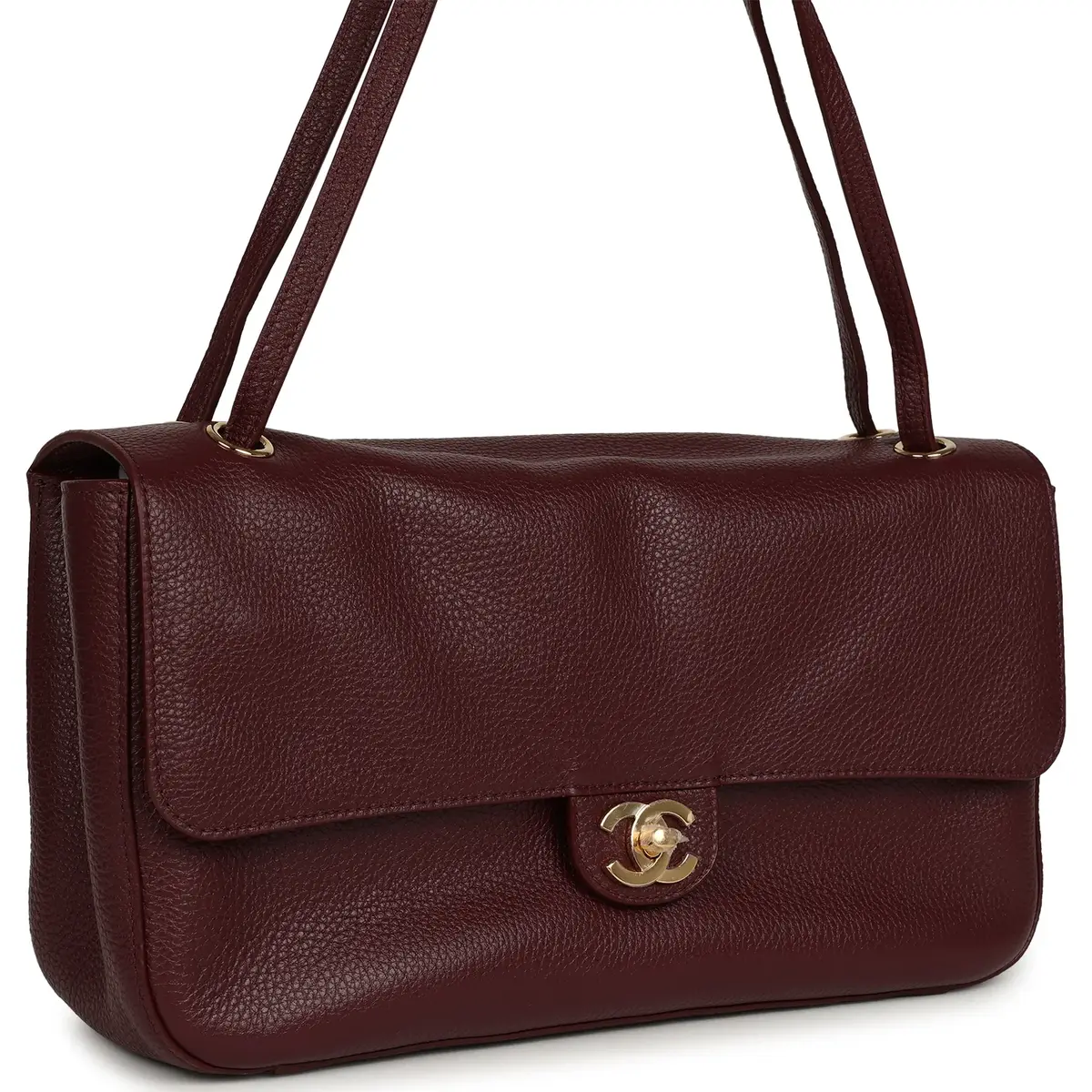 Chanel Chanel Maxi "Souplissimo" Small Flap Bag Dark Burgundy Grained Calfskin Gold Hardware | Thumbnail 2 Chanel Chanel Maxi "Souplissimo" Small Flap Bag Dark Burgundy Grained Calfskin Gold Hardware | Thumbnail 2